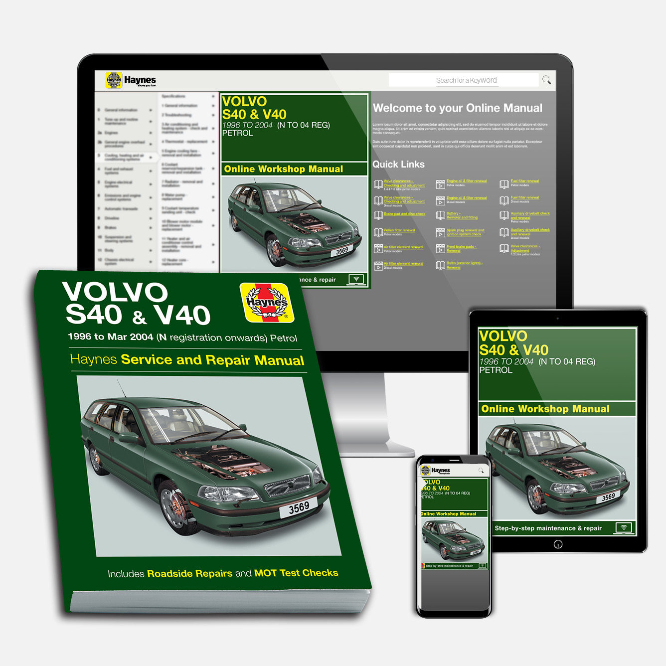 Volvo S40 & V40 Petrol (1996-Mar 2004) Haynes Repair Manual Bundle