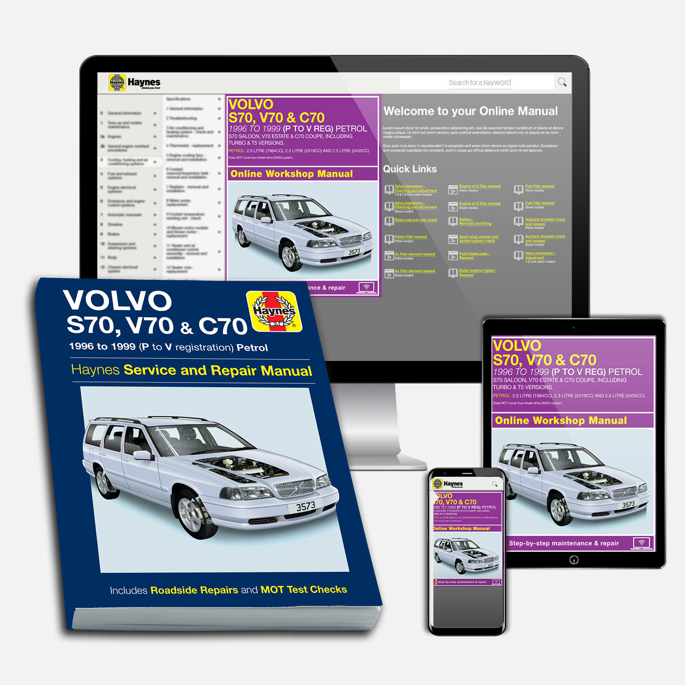 Volvo S70, V70 & C70 Petrol (1996-1999) Haynes Repair Manual Bundle