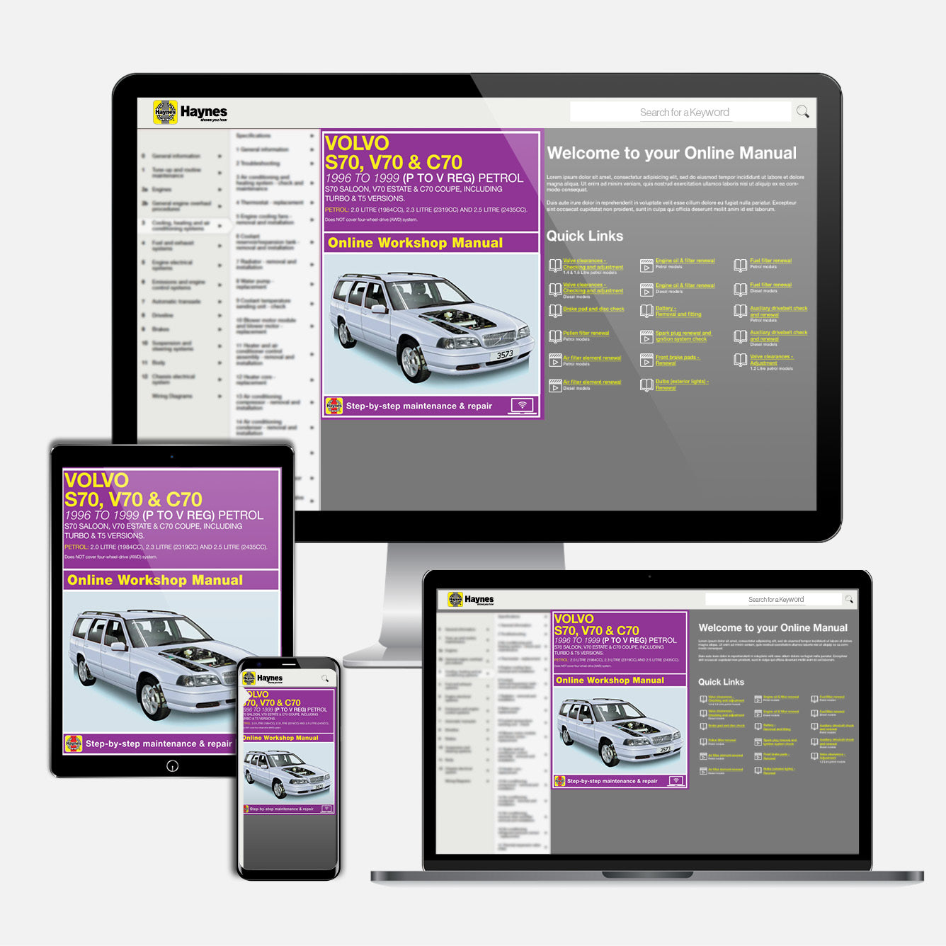 Volvo S70, V70 & C70 Petrol (1996-1999) Haynes Repair Manual