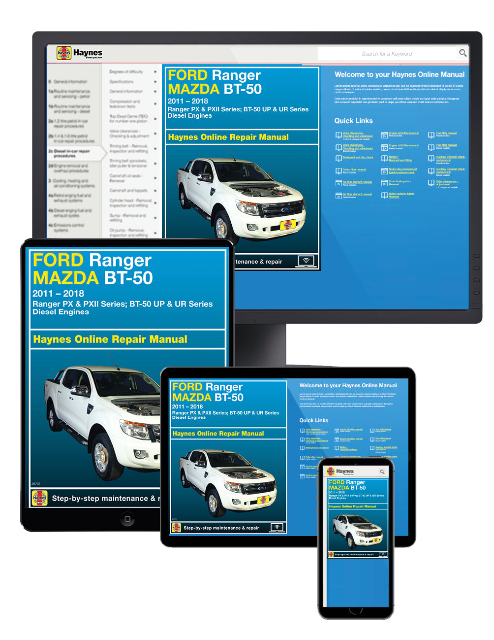 Ford Ranger / Mazda BT-50 Diesel 2011-2018 Haynes Repair Manual