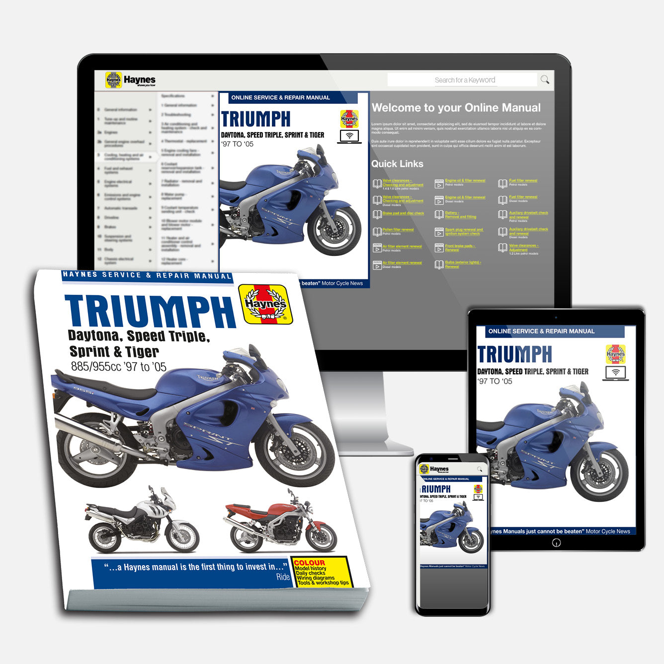 Triumph Fuel Injected Triples (1997-2005) Haynes Repair Manual Bundle