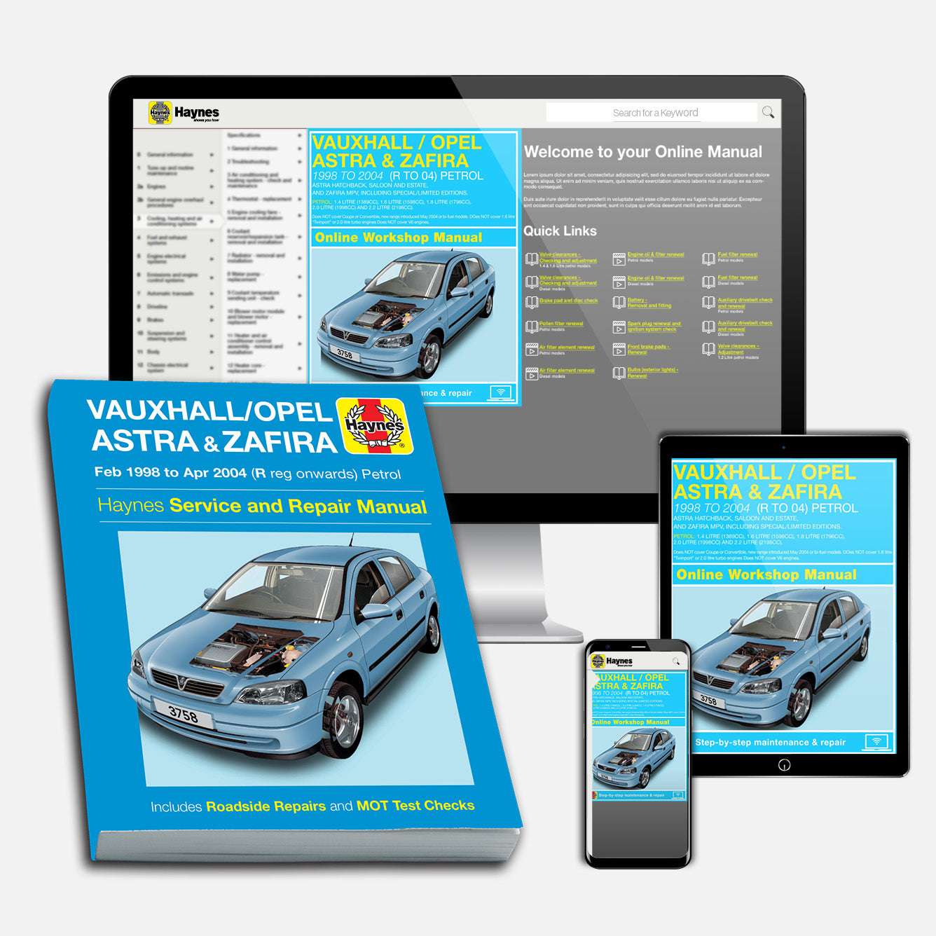 Vauxhall/Opel Astra & Zafira Petrol (Feb 1998-Apr 2004) Haynes Repair Manual Bundle