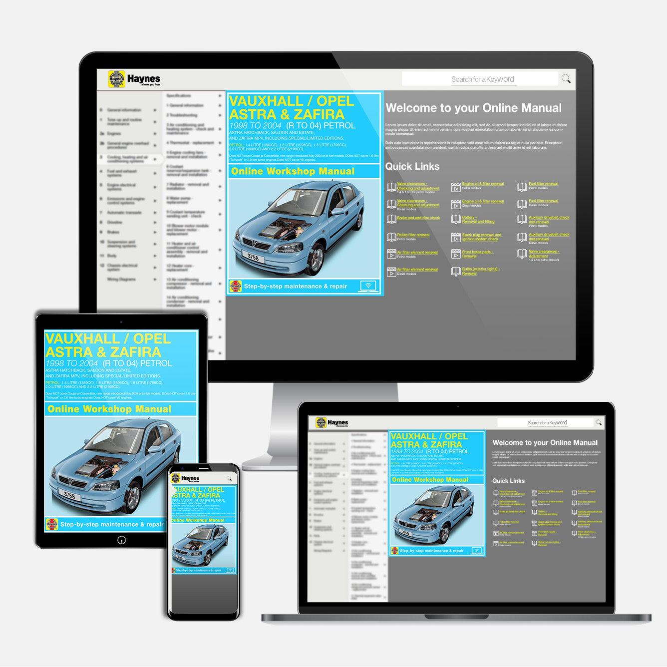 Vauxhall/Opel Astra & Zafira Petrol (Feb 1998-Apr 2004) Haynes Repair Manual