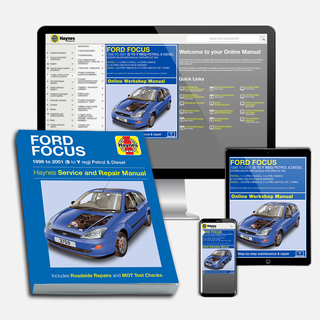 Ford Focus Petrol & Diesel (1998-2001) Haynes Repair Manual Bundle