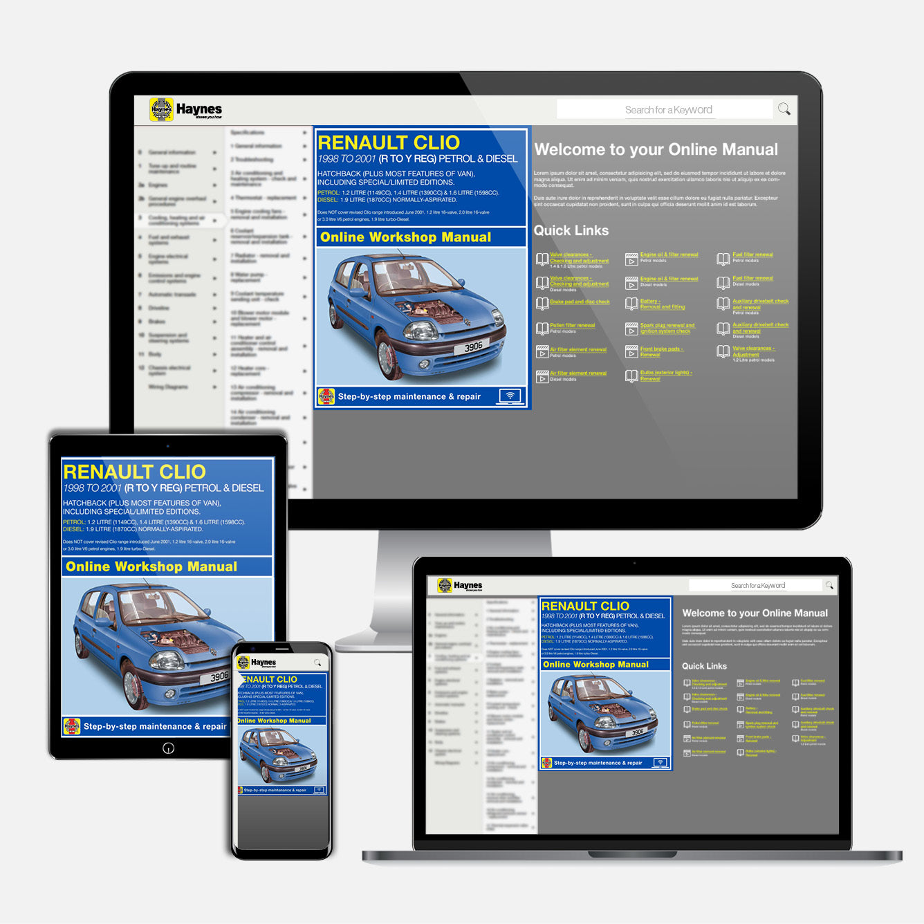 Renault Clio Petrol & Diesel (May 1998-May 2001) Haynes Repair Manual