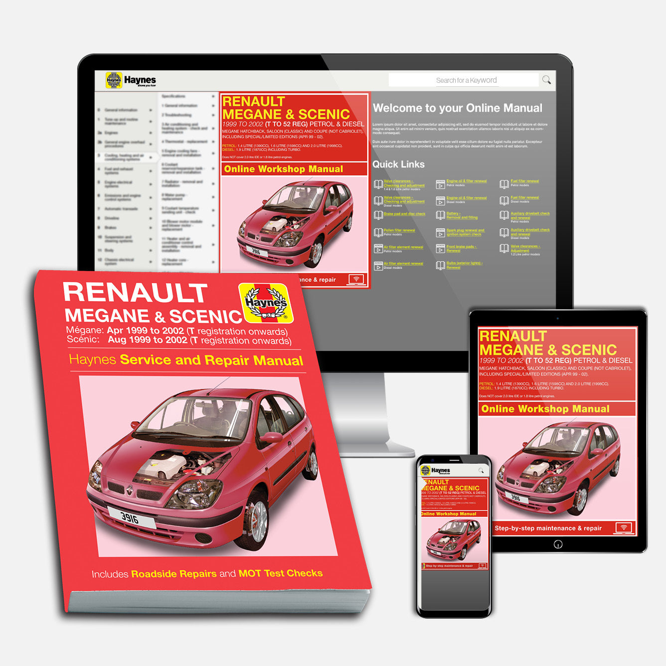 Renault Megane & Scenic Petrol & Diesel (Apr 1999-2002) Haynes