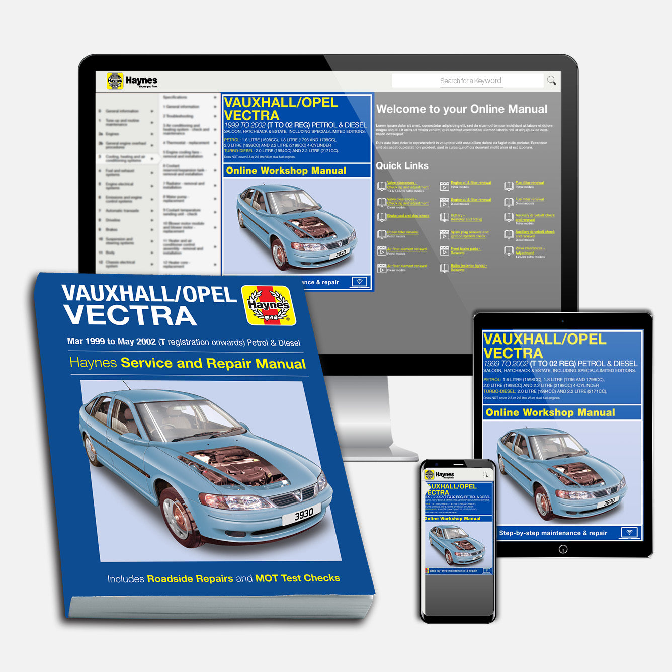 Vauxhall/Opel Vectra Petrol & Diesel (Mar 1999-May 2002) Haynes Repair Manual