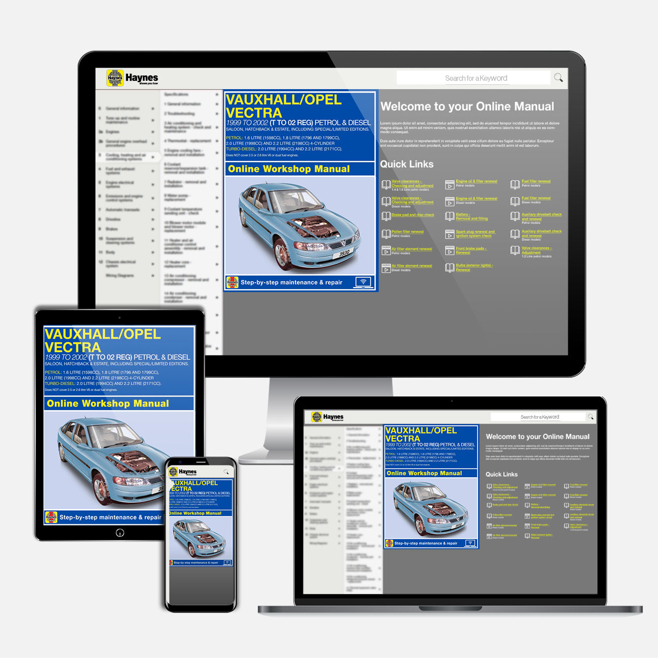 Vauxhall/Opel Vectra Petrol & Diesel (Mar 1999-May 2002) Haynes Repair Manual