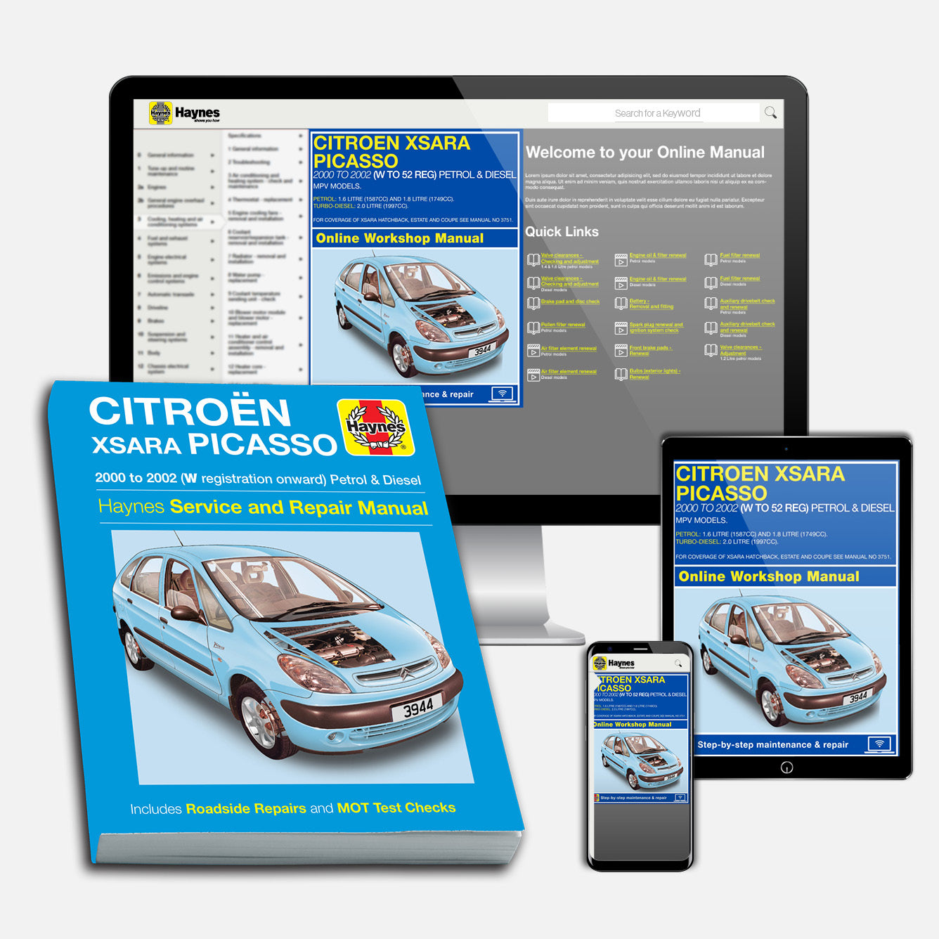 Citroen Xsara Picasso Petrol & Diesel (2000-2002) Haynes Repair Manual Bundle