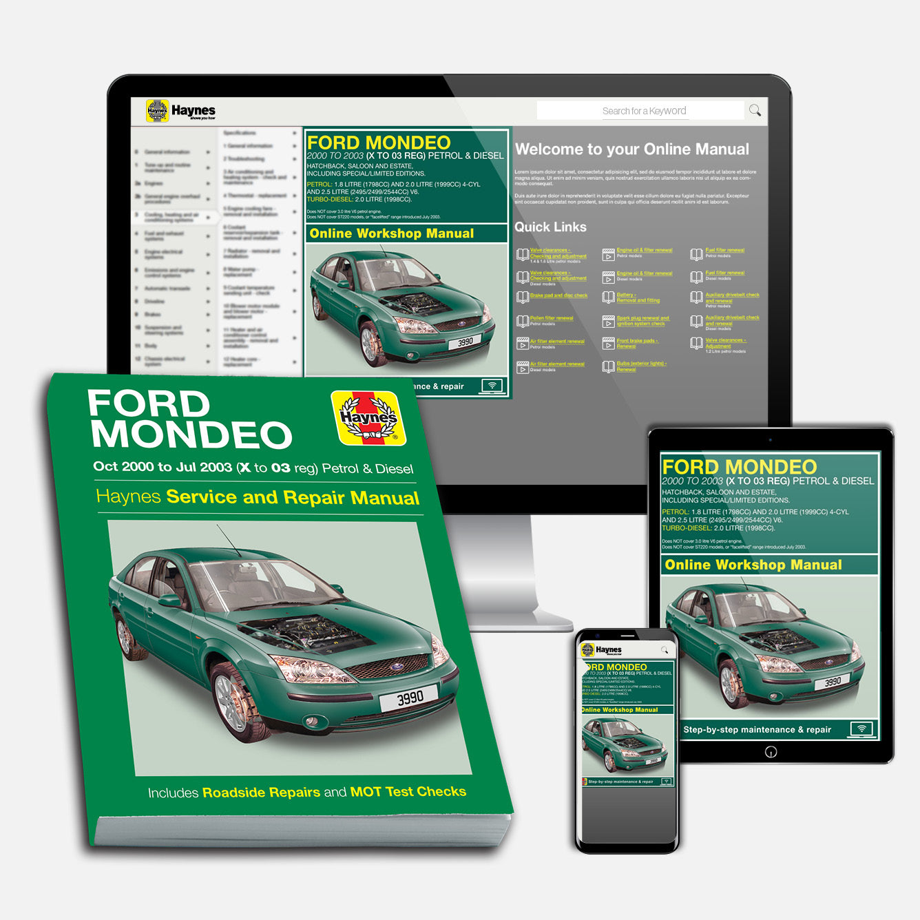 Ford Mondeo Petrol & Diesel (Oct 2000-Jul 2003) Haynes Repair Manual