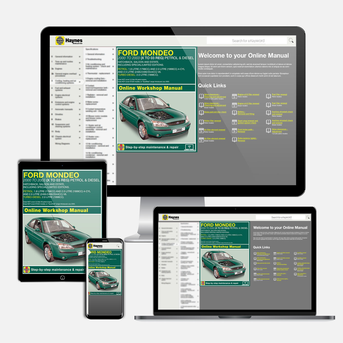 Ford Mondeo Petrol & Diesel (Oct 2000-Jul 2003) Haynes Repair Manual