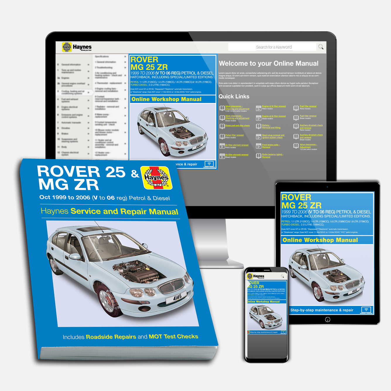 Rover 25 & MG ZR Petrol & Diesel (Oct 1999-2006) Haynes Repair Manual Bundle
