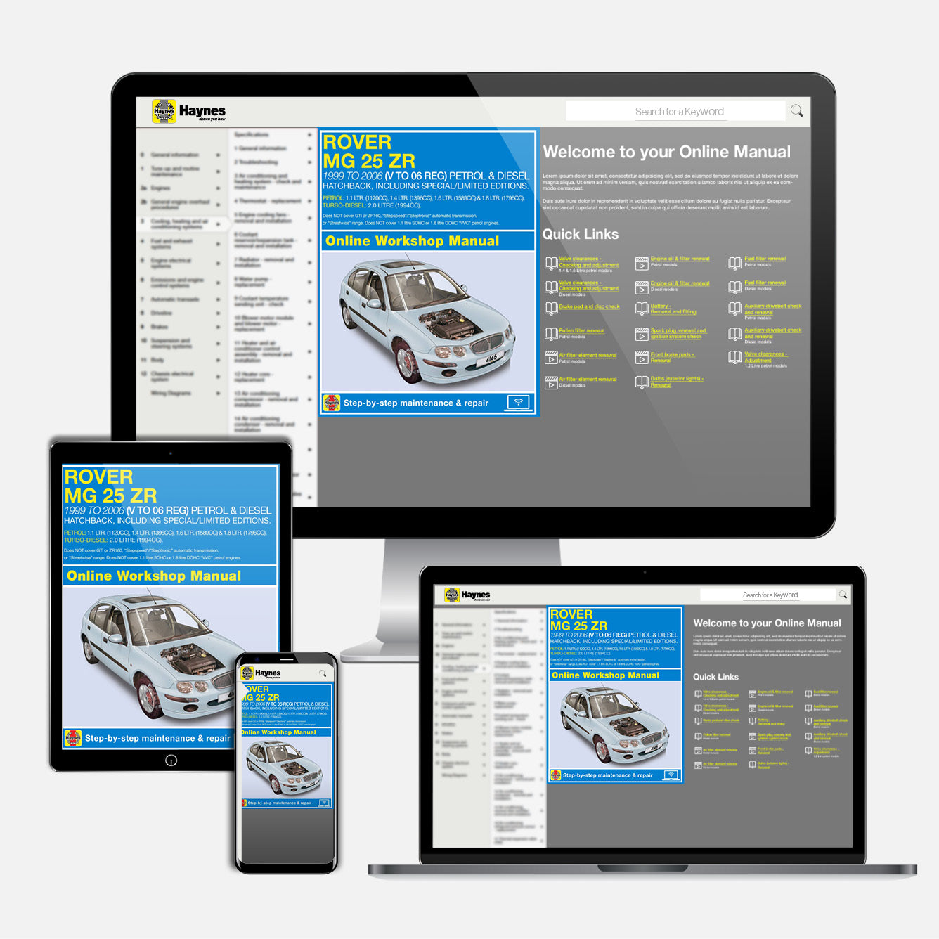 Rover 25 & MG ZR Petrol & Diesel (Oct 1999-2006) Haynes Repair Manual