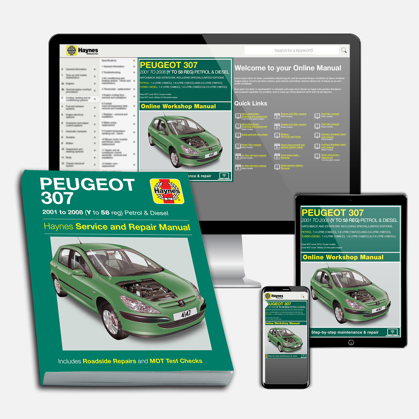 Peugeot 307 Petrol & Diesel (2001-2008) Haynes Repair Manual