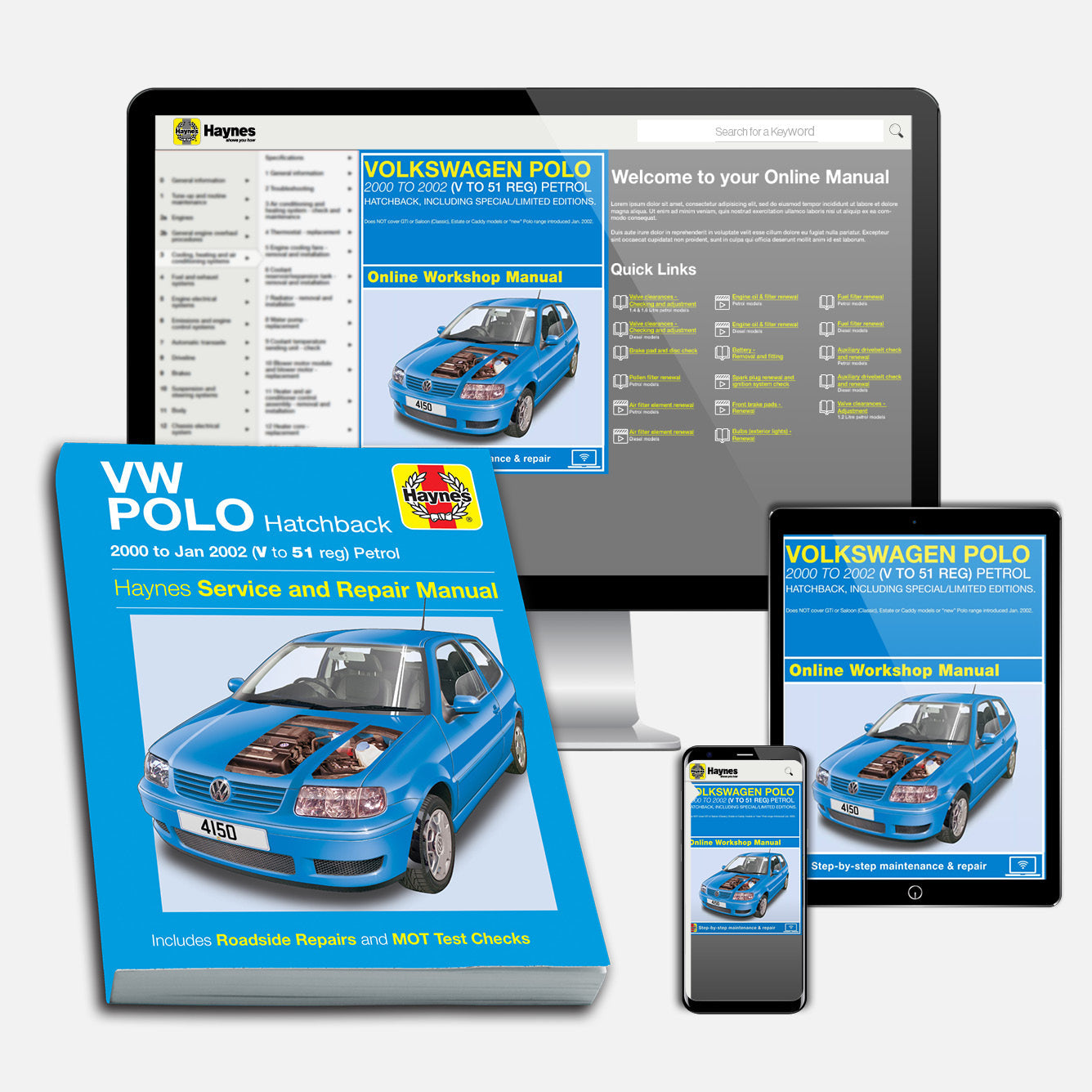 Volkswagen Polo Hatchback Petrol (2000-Jan 2002) Haynes Repair Manual Bundle