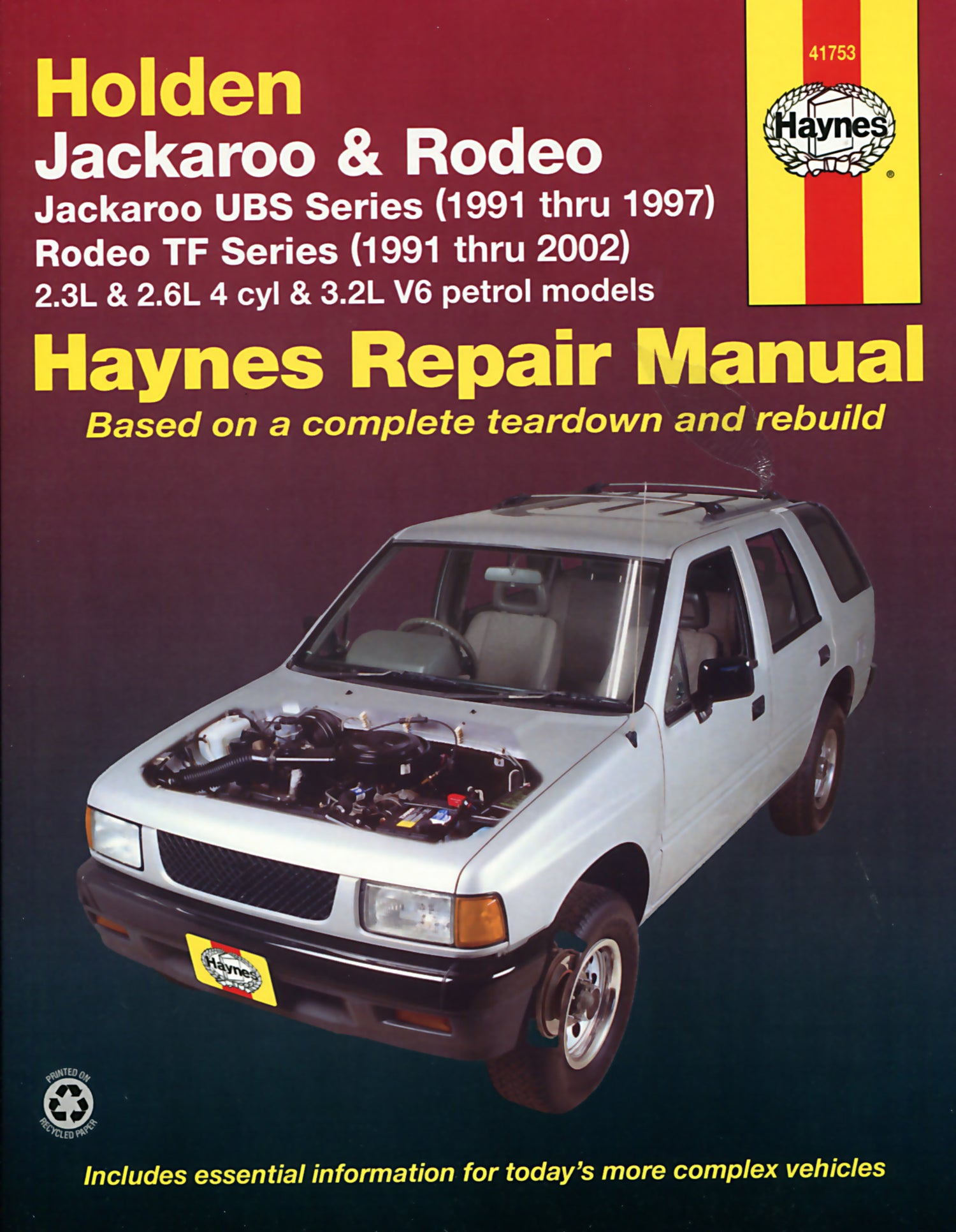 Holden Jackaroo Petrol (91-97) & Holden Rodeo Petrol (91-02) Haynes Repair Manual (AUS)