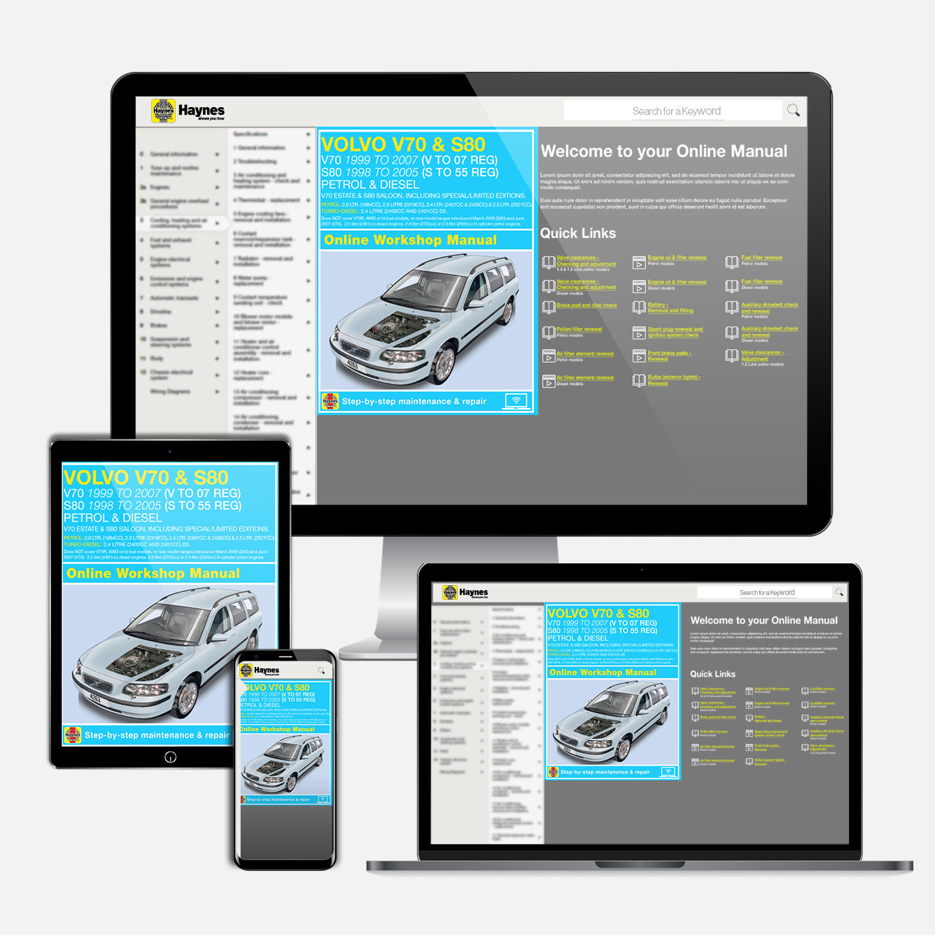 Volvo V70 / S80 Petrol & Diesel (1998-2007) Haynes Repair Manual