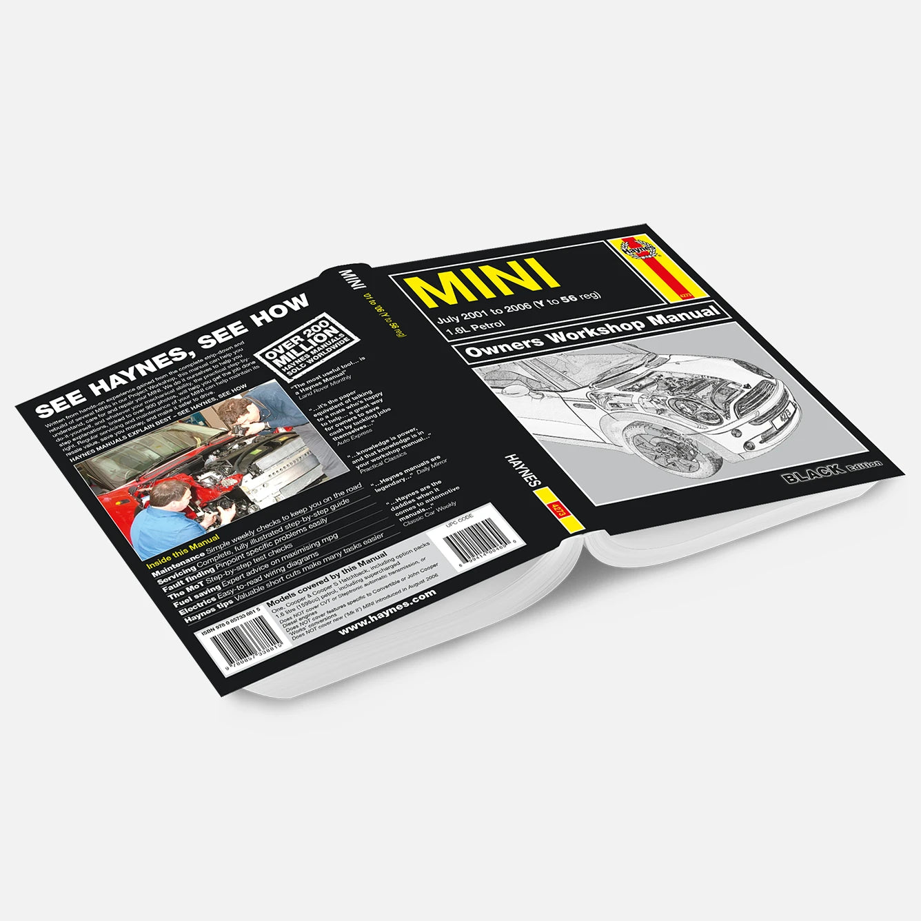 Haynes Mini Owners Workshop Manual on a white background