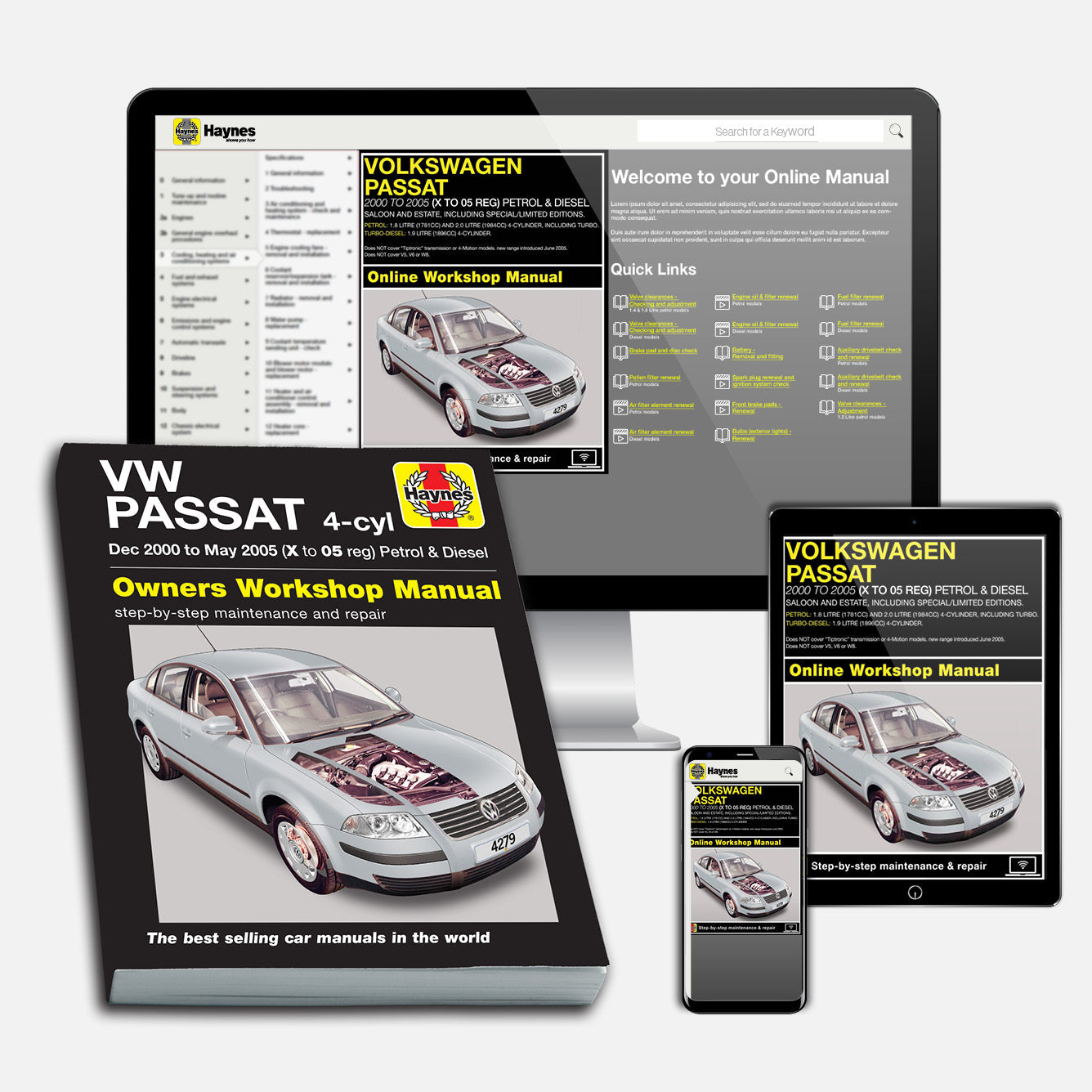 Volkswagen Passat Petrol & Diesel (Dec 2000-May 2005) Haynes Repair Manual Bundle
