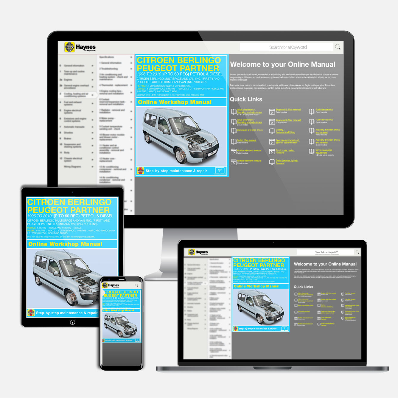 Citroen Berlingo & Peugeot Partner Petrol & Diesel (1996-2010) Haynes Repair Manual