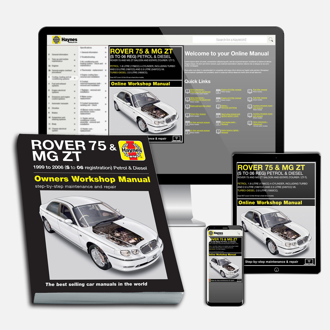 Rover 75 / MG ZT Petrol & Diesel (1999-2006) Haynes Repair Manual