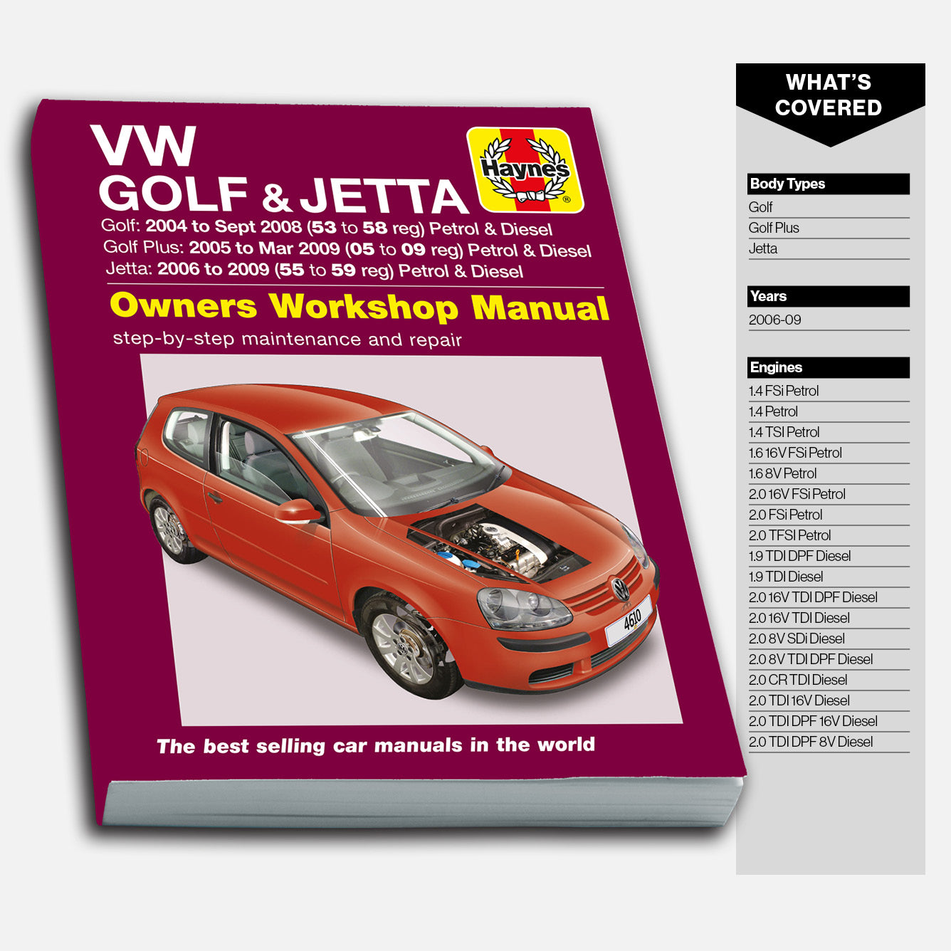VW Golf & Jetta owners workshop manual with a red car on the cover