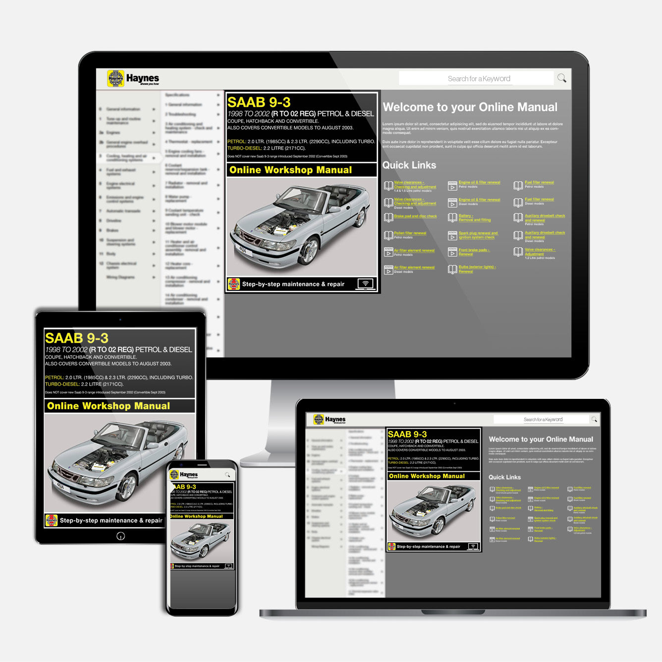 Saab 9-3 Petrol & Diesel (1998-Aug 2002) Haynes Repair Manual