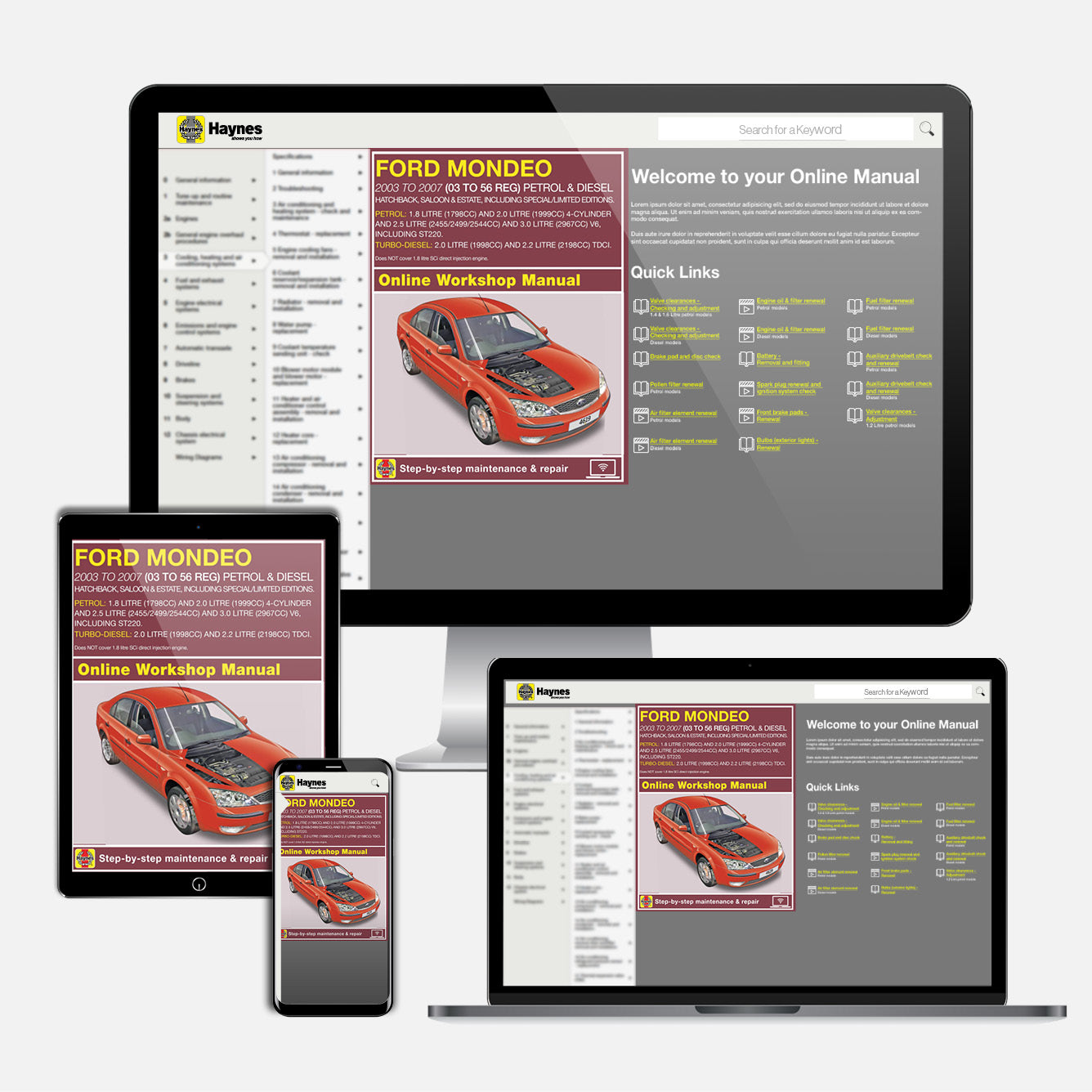 Ford Mondeo Petrol & Diesel (July 2003-2007) Haynes Repair Manual