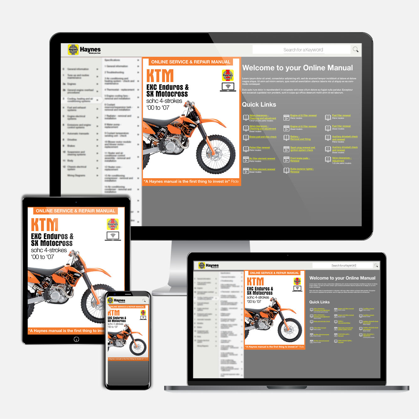 KTM EXC Enduro & SX Motocross (2000-2007) Haynes Repair Manual