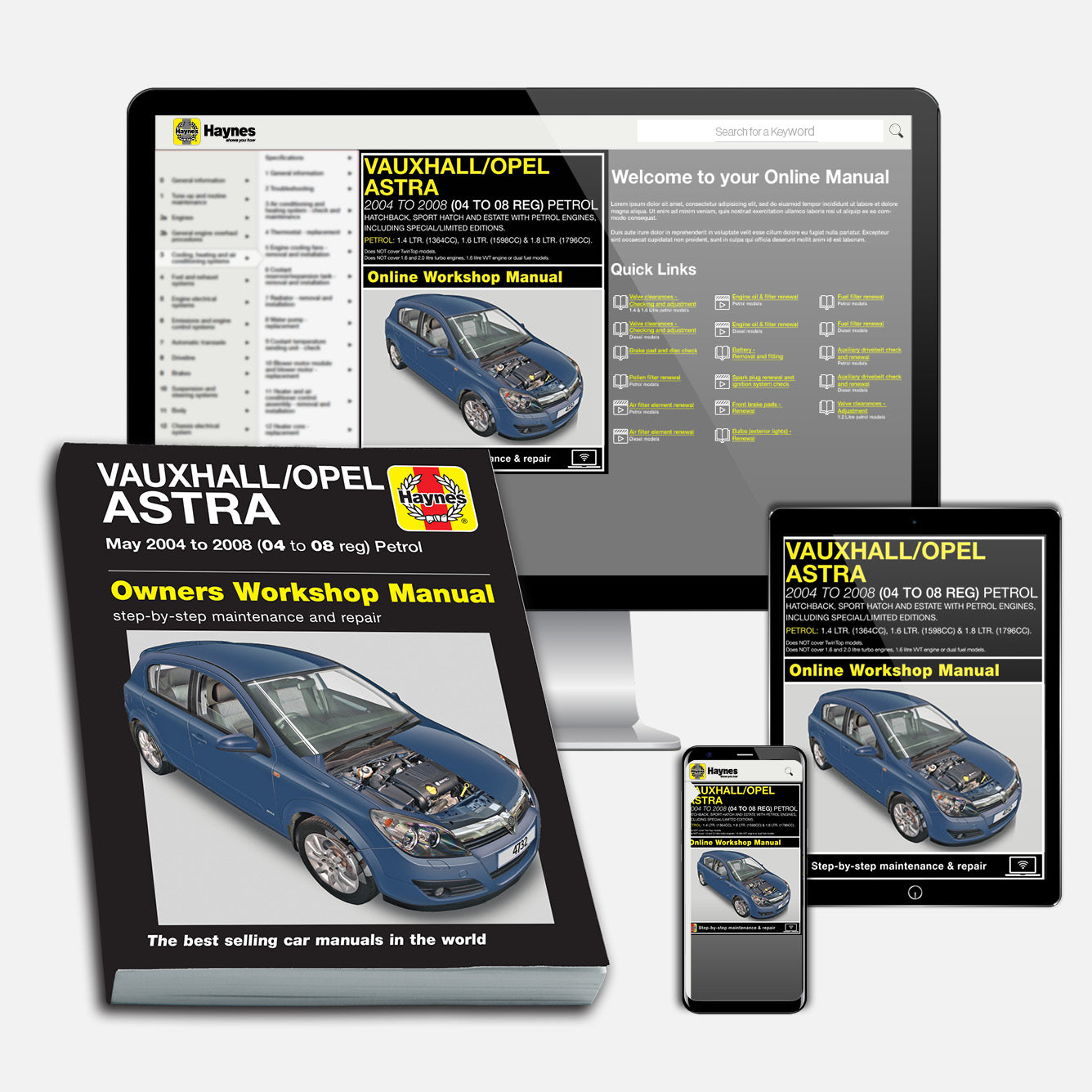 Vauxhall/Opel Astra Petrol (May 2004-2008) Haynes Repair Manual Bundle