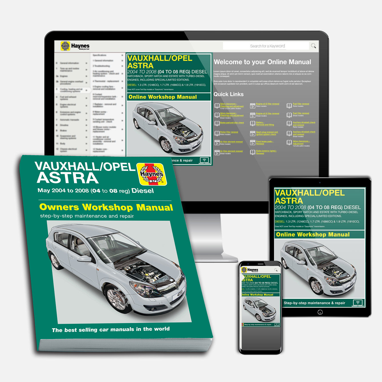 Vauxhall/Opel Astra Diesel (May 2004-2008) Haynes Repair Manual Bundle