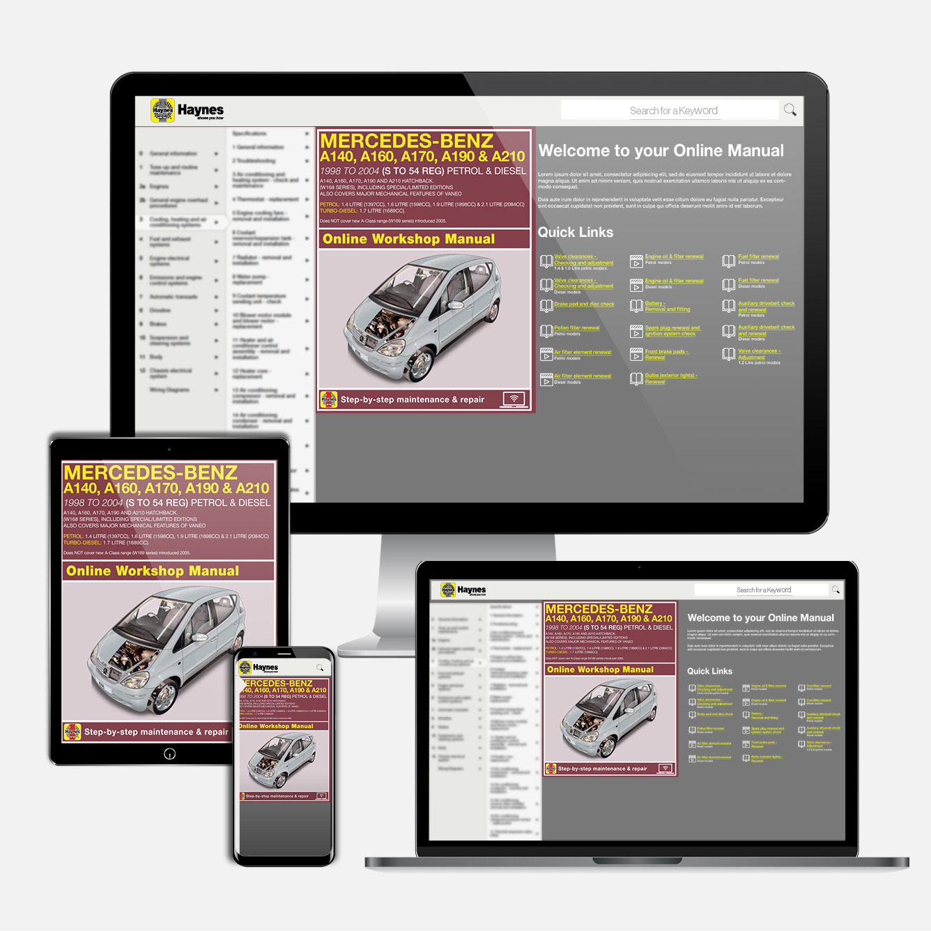 Mercedes-Benz A-Class Petrol & Diesel (1998-2004) Haynes Repair Manual
