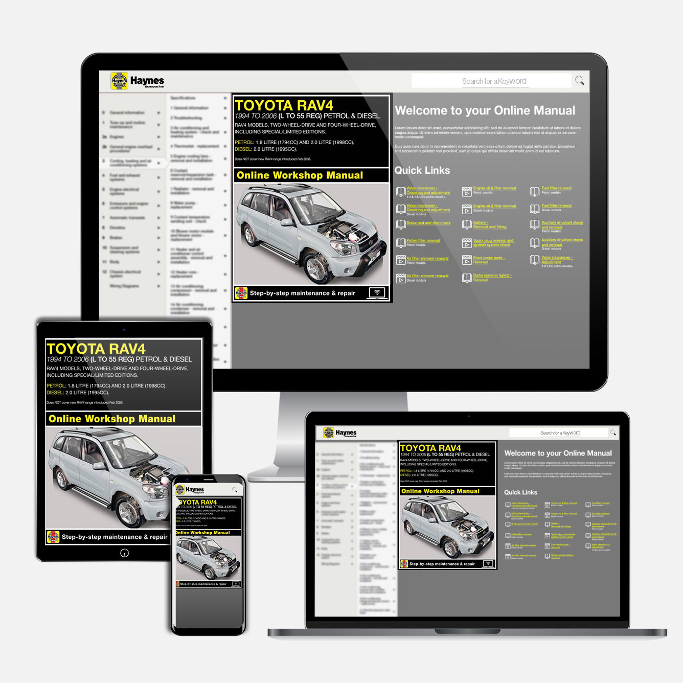 Toyota RAV4 Petrol & Diesel (1994-Jan 2006) Haynes Repair Manual