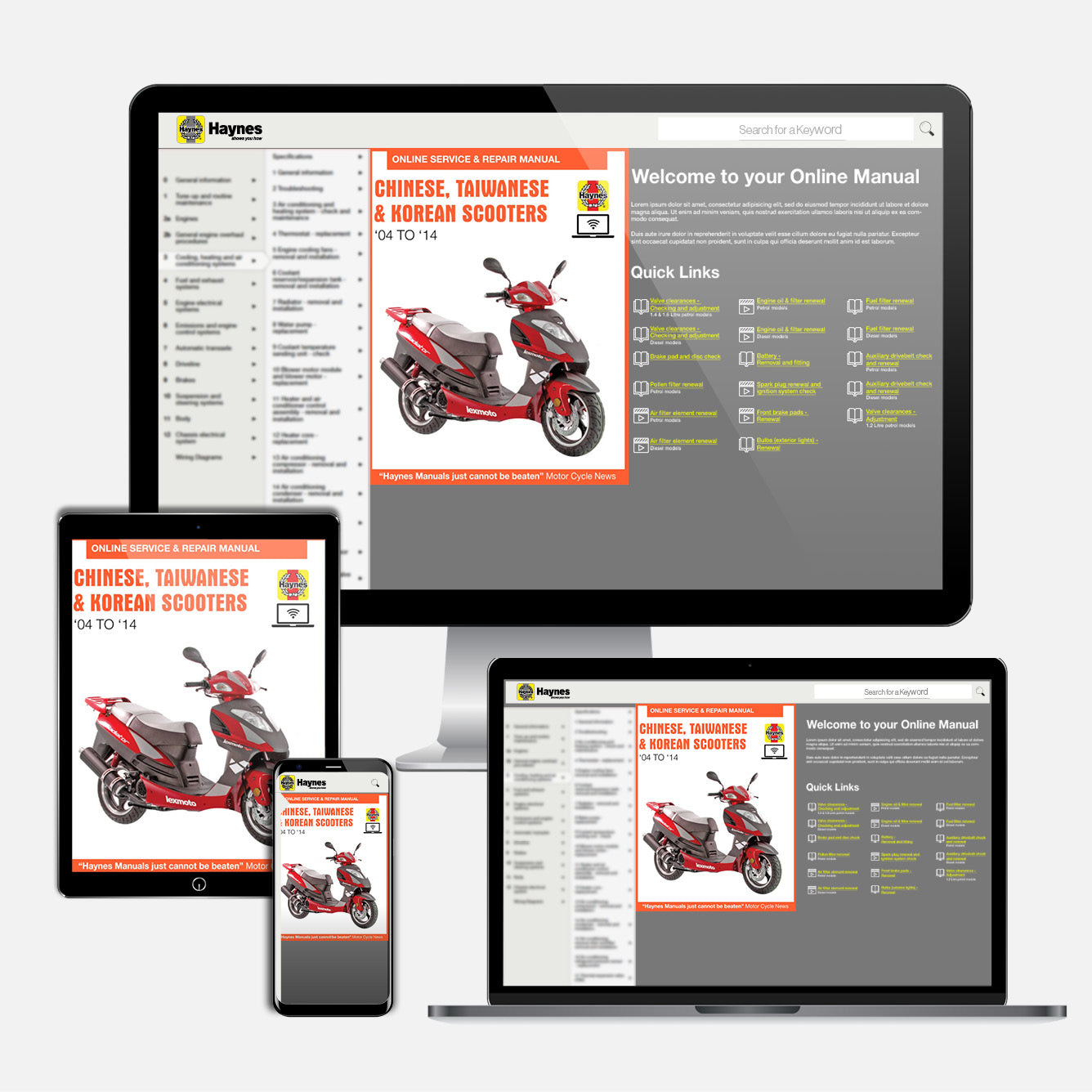 Chinese, Taiwanese & Korean Scooters 50cc, 125cc & 150cc (04-14) Haynes Repair Manual