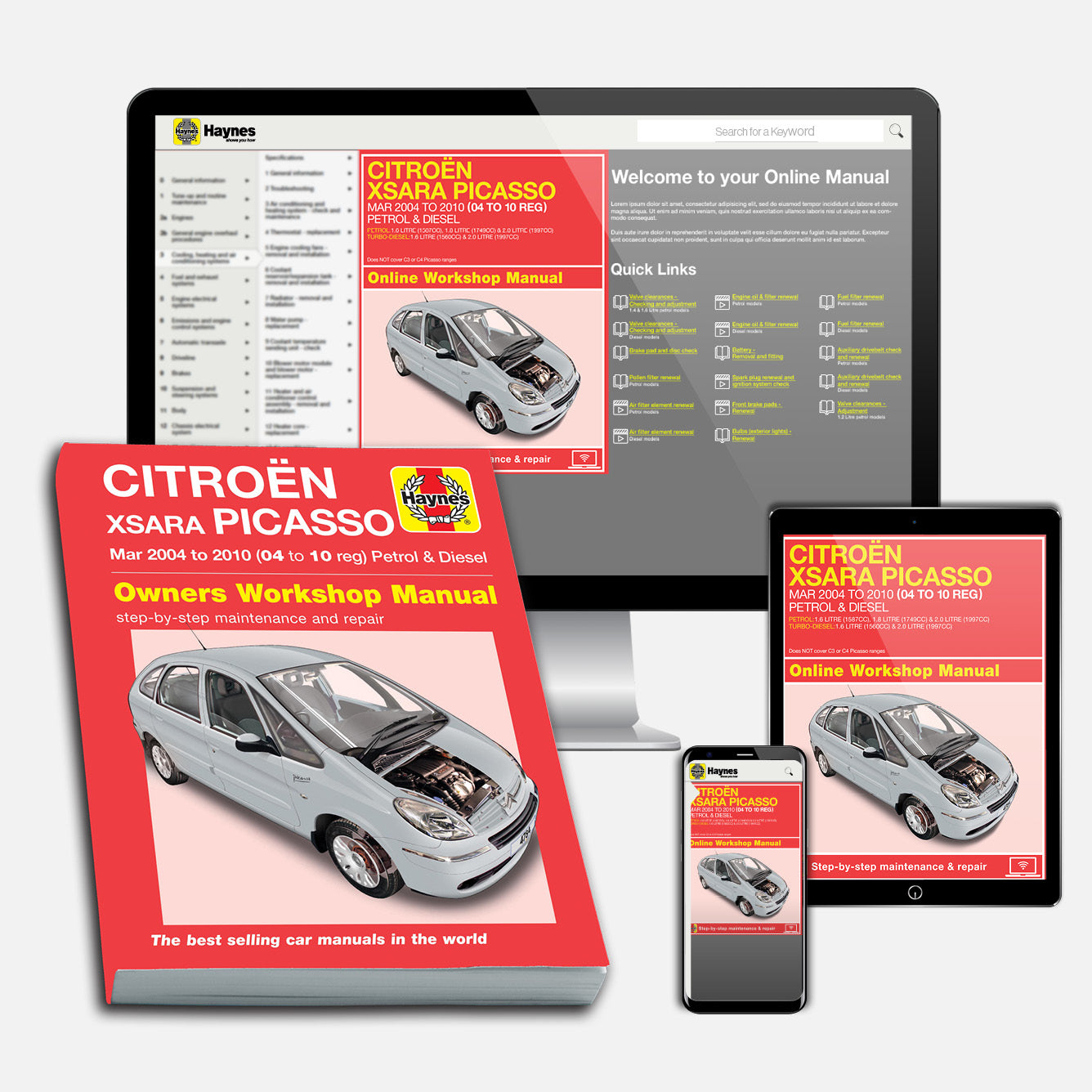 Citroen Xsara Picasso Petrol & Diesel (Mar 2004-2010) Haynes Repair Manual Bundle