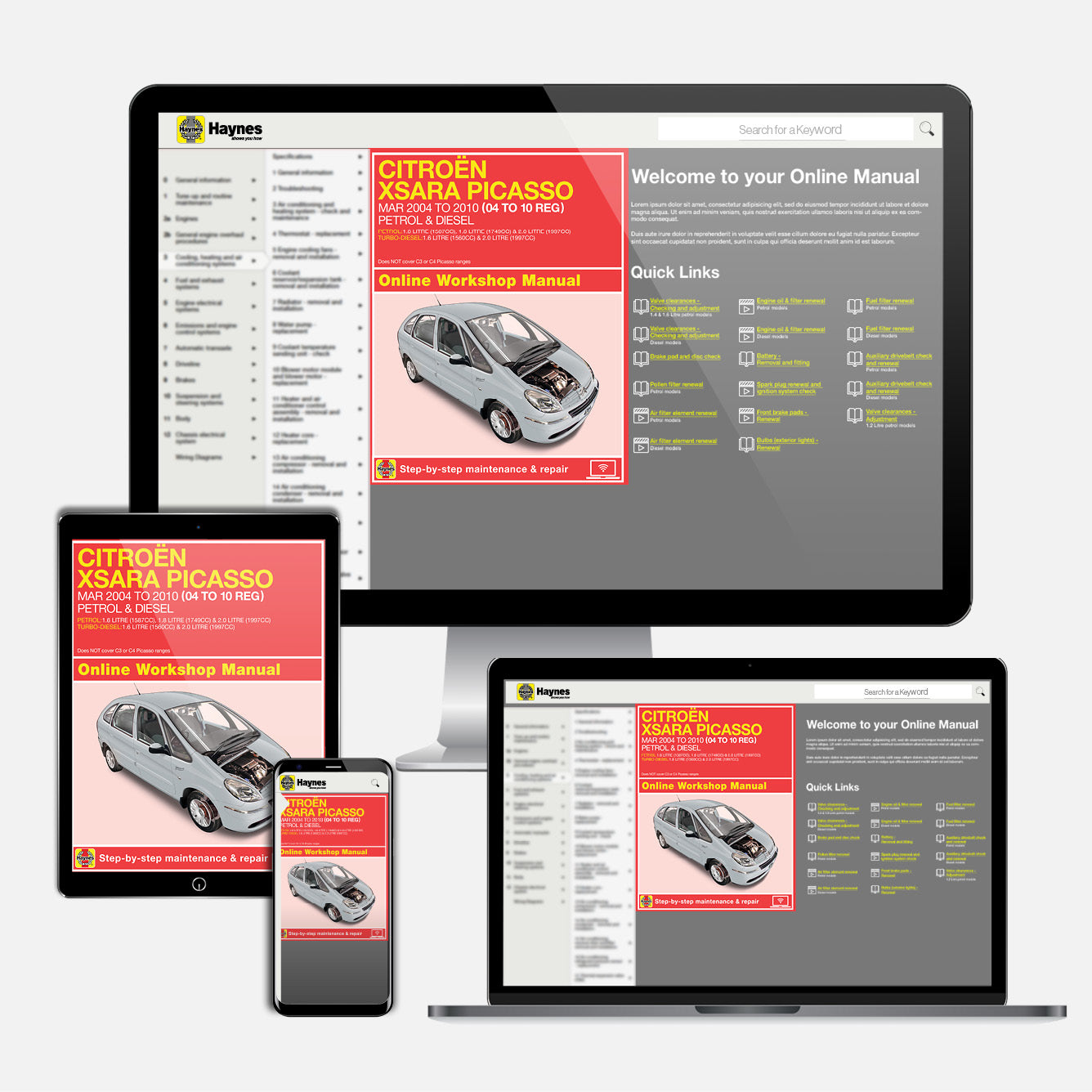 Citroen Xsara Picasso Petrol & Diesel (Mar 2004-2010) Haynes Repair Manual