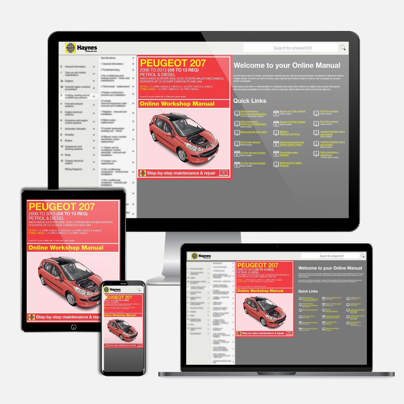 Peugeot 207 Petrol & Diesel 2006-2013 Haynes Repair Manual Online Manual