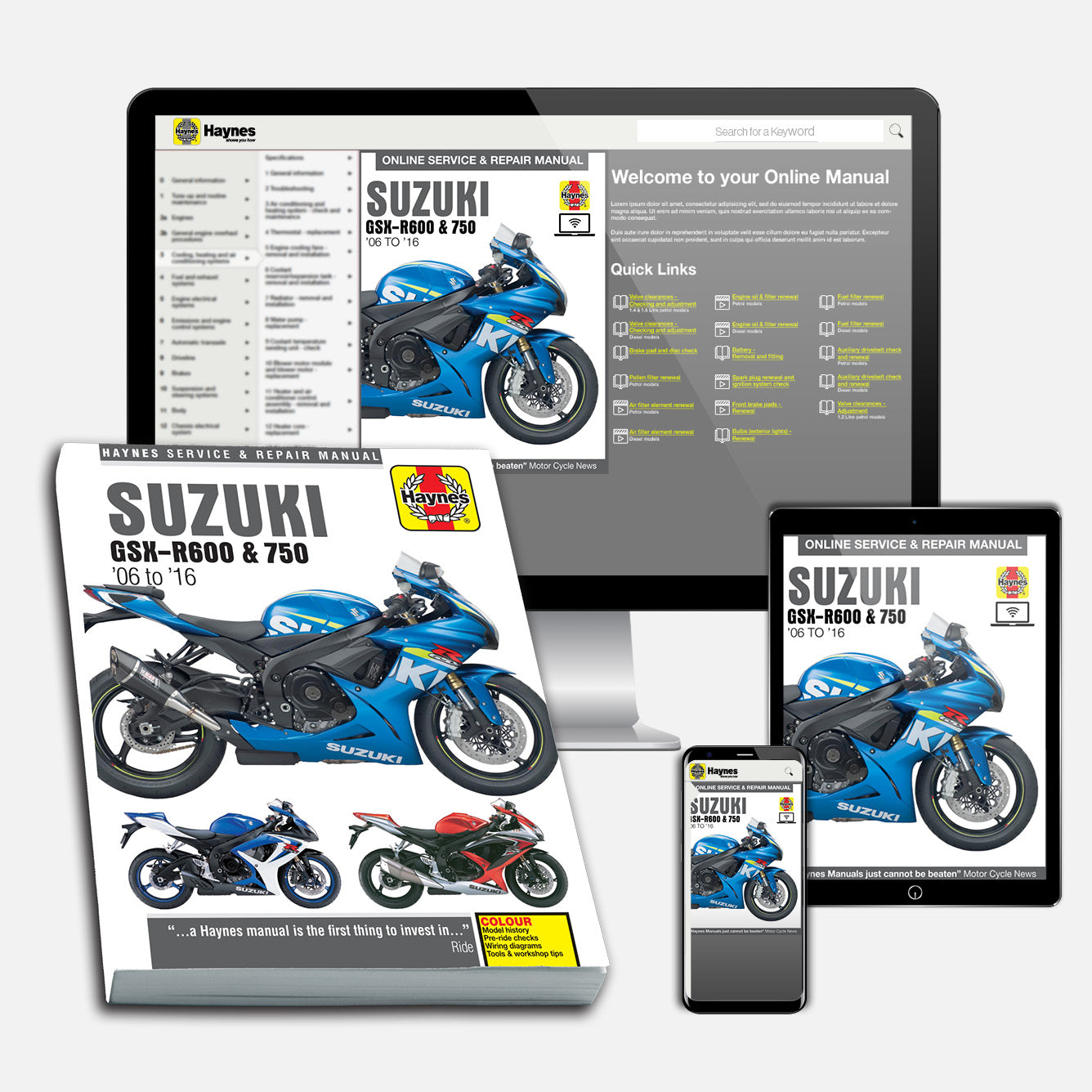 Suzuki GSX-R600 & 750 (2006-2016) Haynes Repair Manual – Haynes