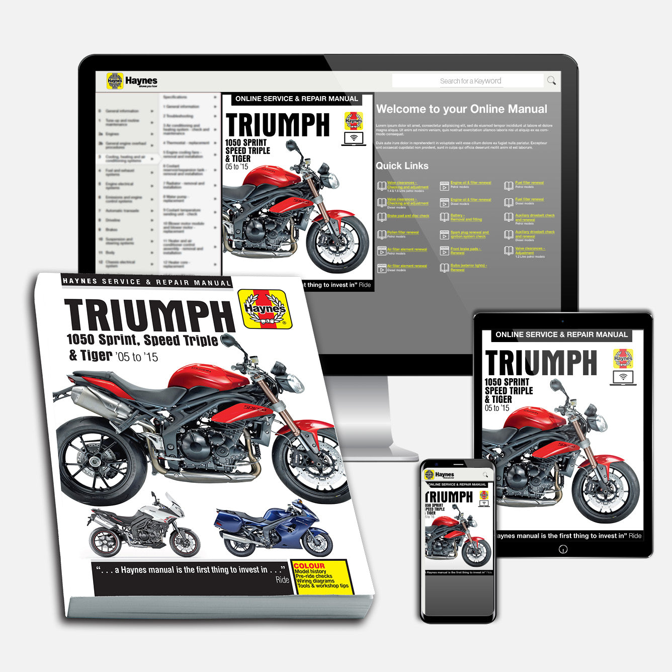 Triumph 1050 Sprint ST, Speed Triple & Tiger (2005-2015) Haynes Repair Manual Bundle