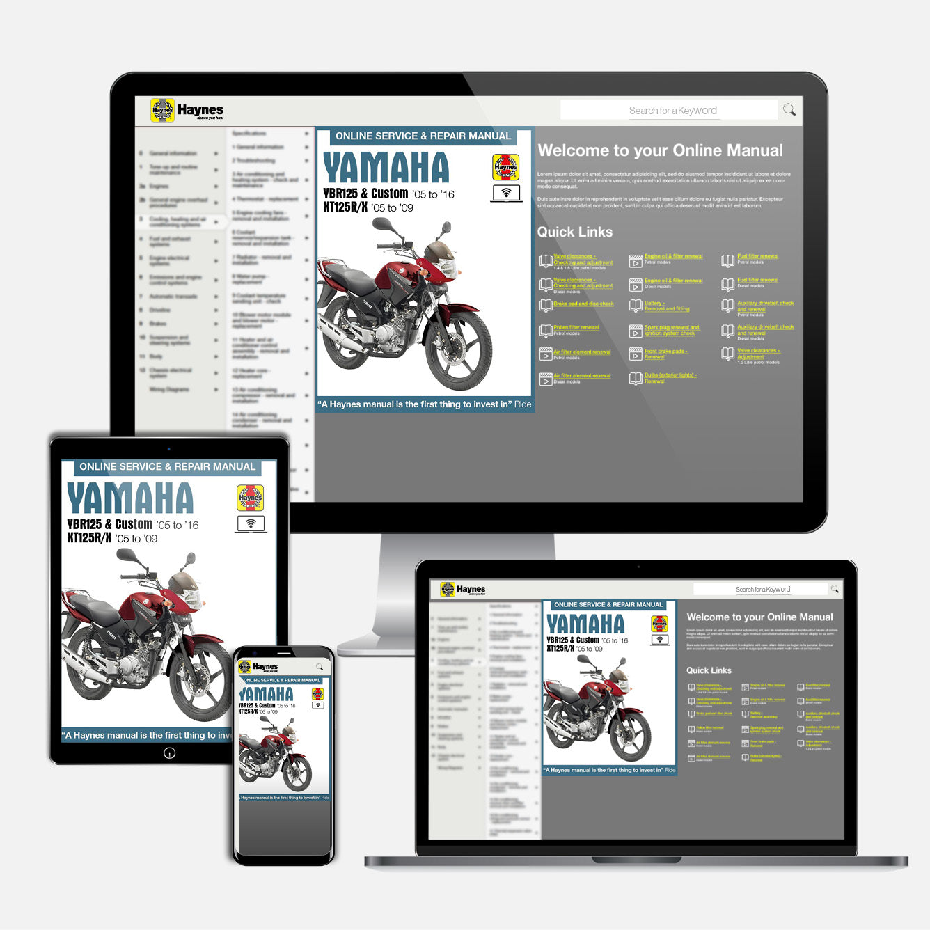 Yamaha YBR125 (2005-2016) & XT125R/X (2005-2009) Haynes Repair Manual