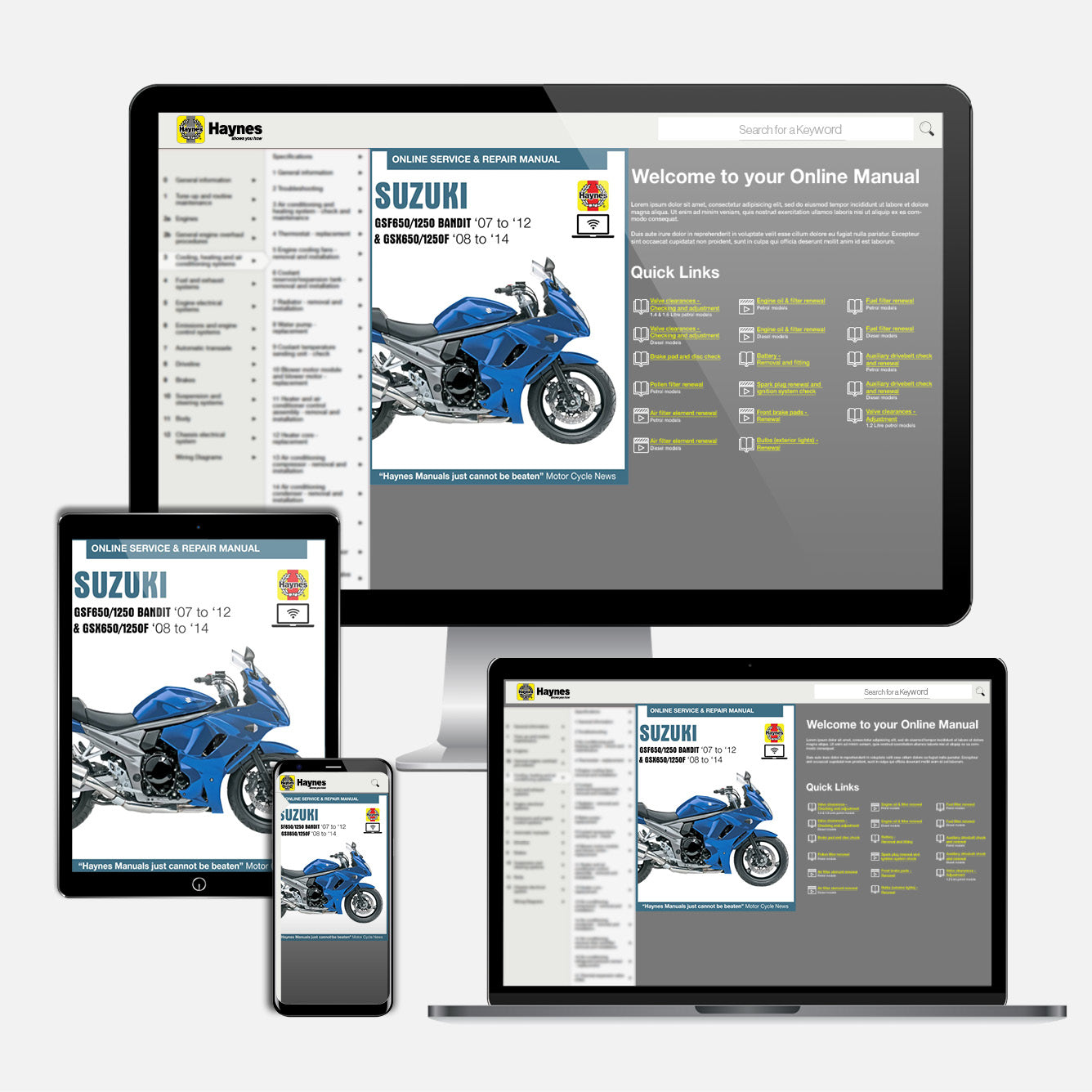 Suzuki GSF650/1250 Bandit & GSX650/1250F (2007-2014) Haynes Repair Manual