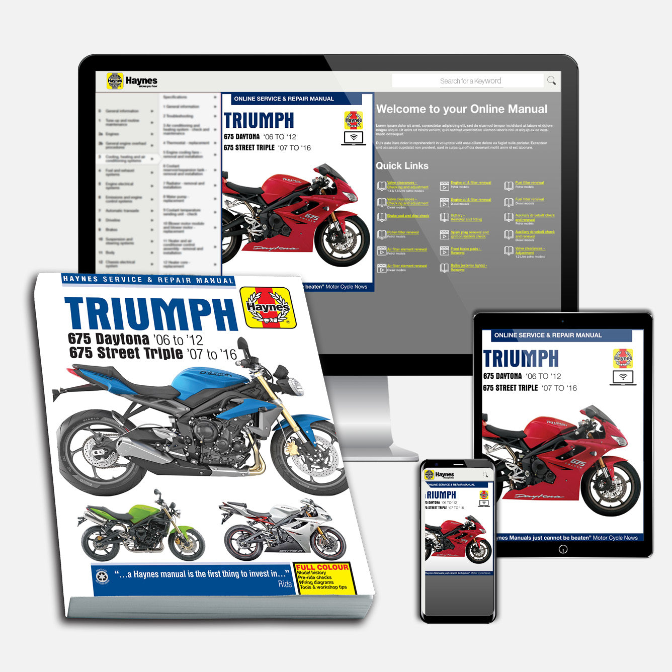 Triumph 675 Daytona & Street Triple (2006-2016) Haynes Repair Manual