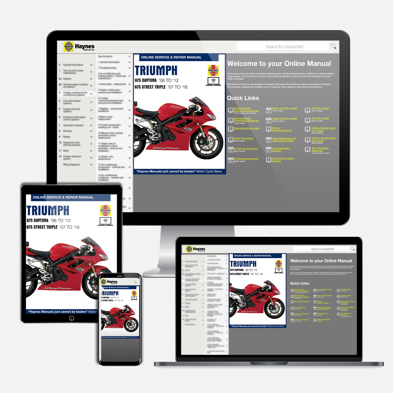 Triumph 675 Daytona & Street Triple (2006-2016) Haynes Repair Manual