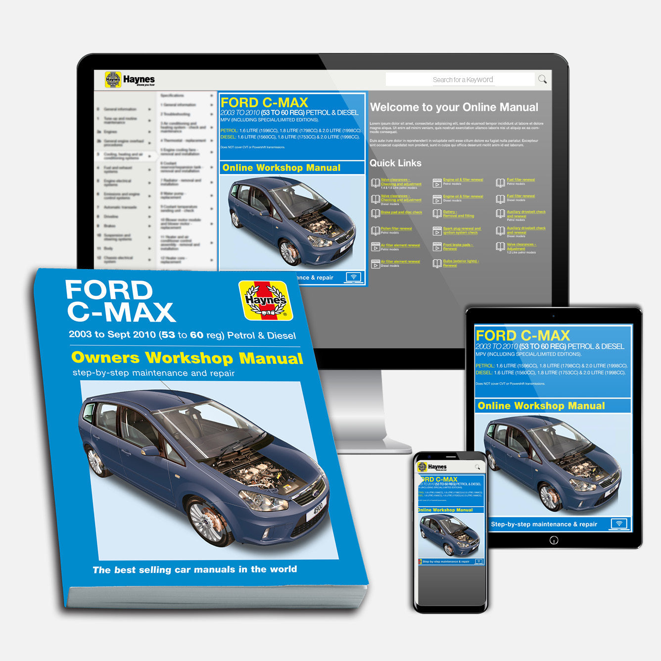 Ford C-Max Petrol & Diesel (2003-2010) Haynes Repair Manual Bundle