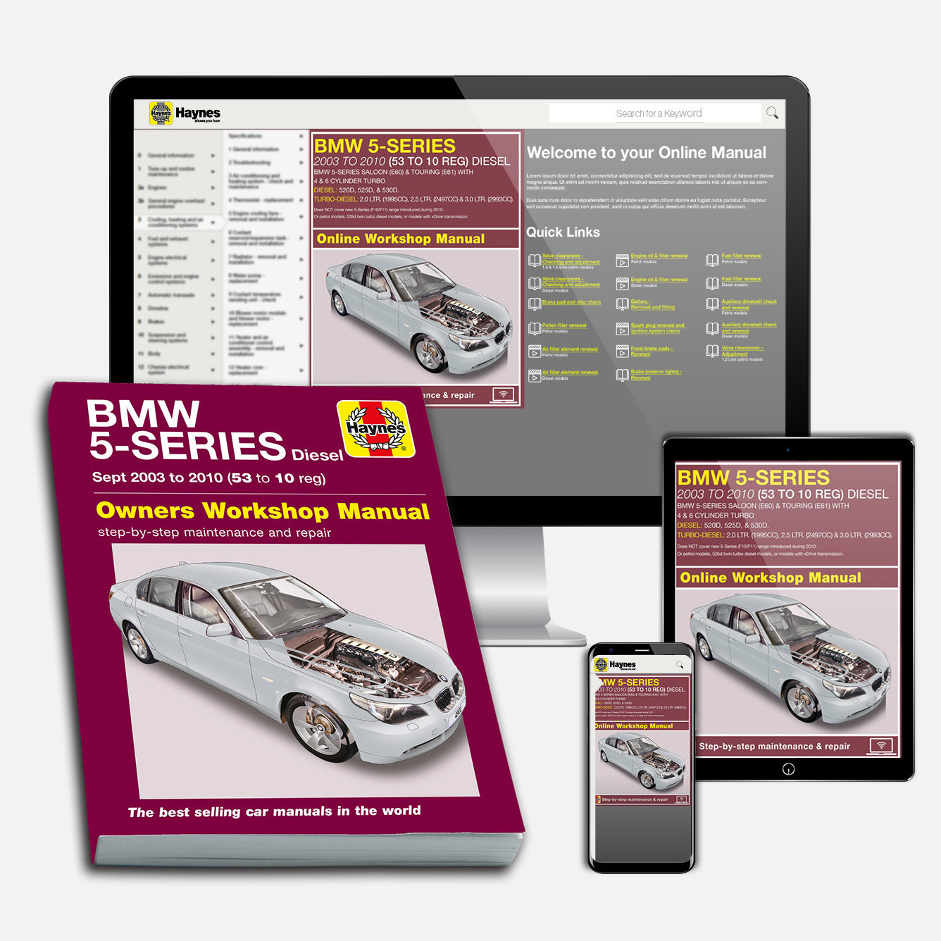 BMW 5 Series Diesel (Sept 2003-2010) Haynes Repair Manual Bundle