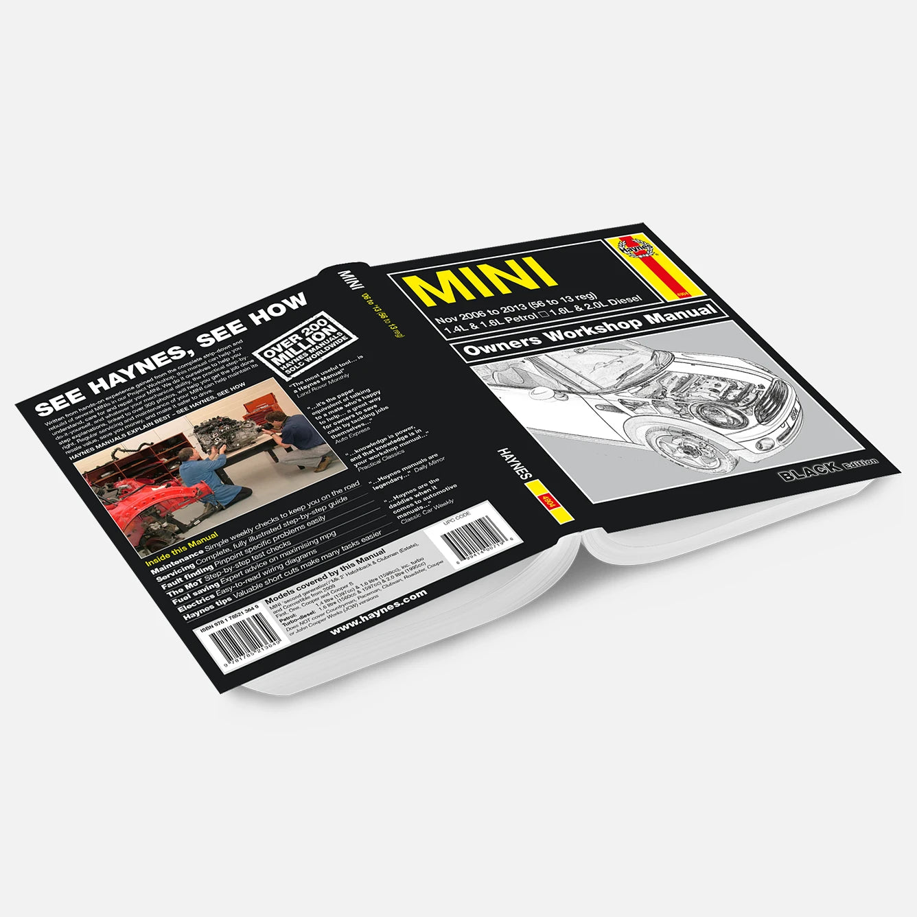 Haynes Mini owners workshop manual on a white background
