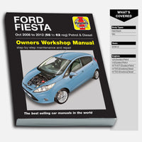 Ford Fiesta repair manual with Haynes logo on a white background