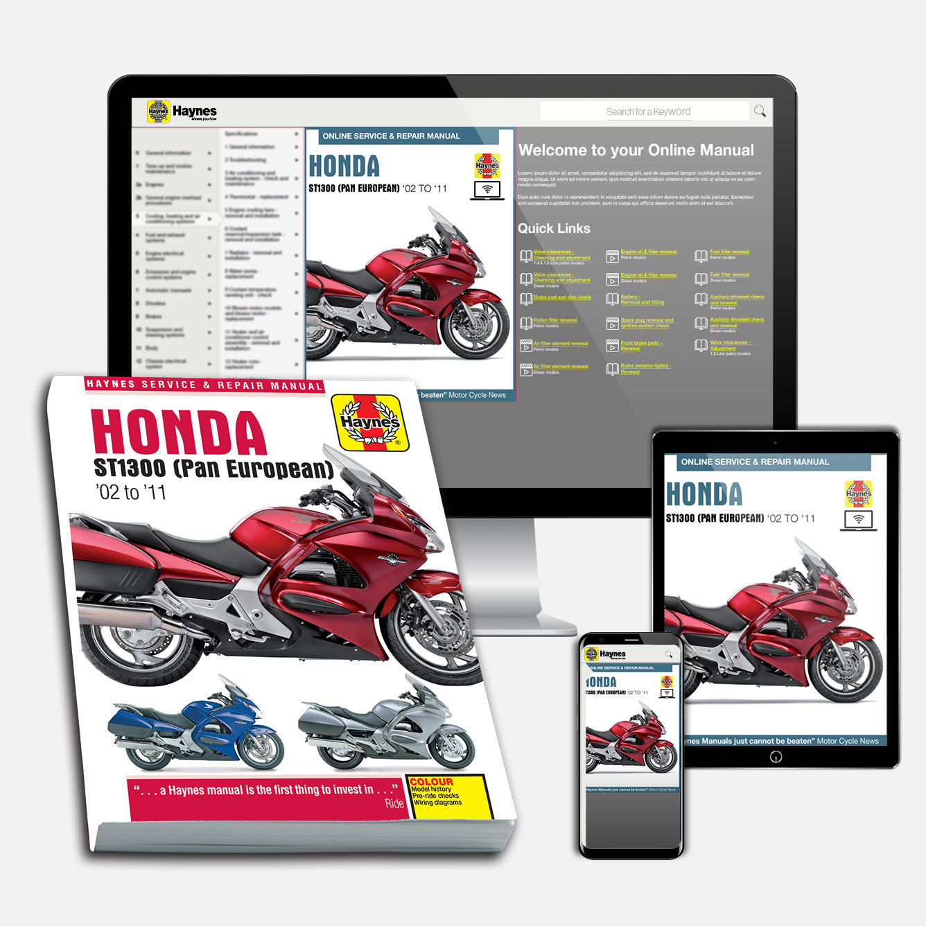 Honda ST1300 Pan European (2002-2011) Haynes Repair Manual Bundle