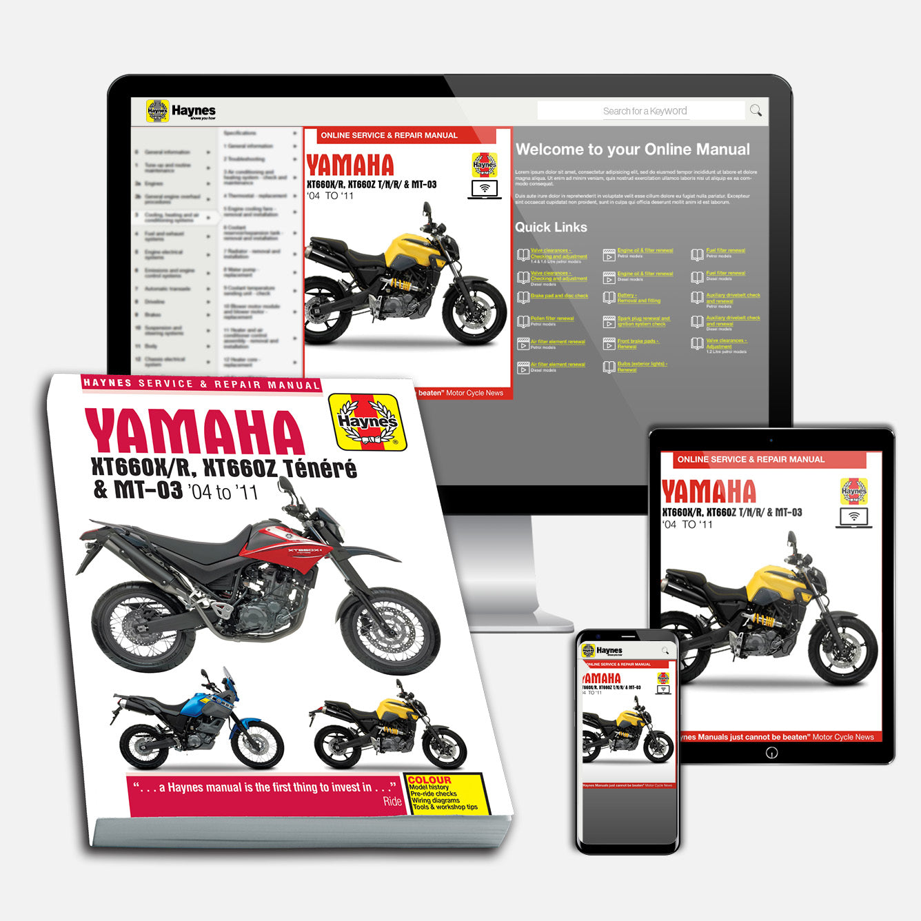 Yamaha XT660 & MT-03 (2004-2011) Haynes Repair Manual