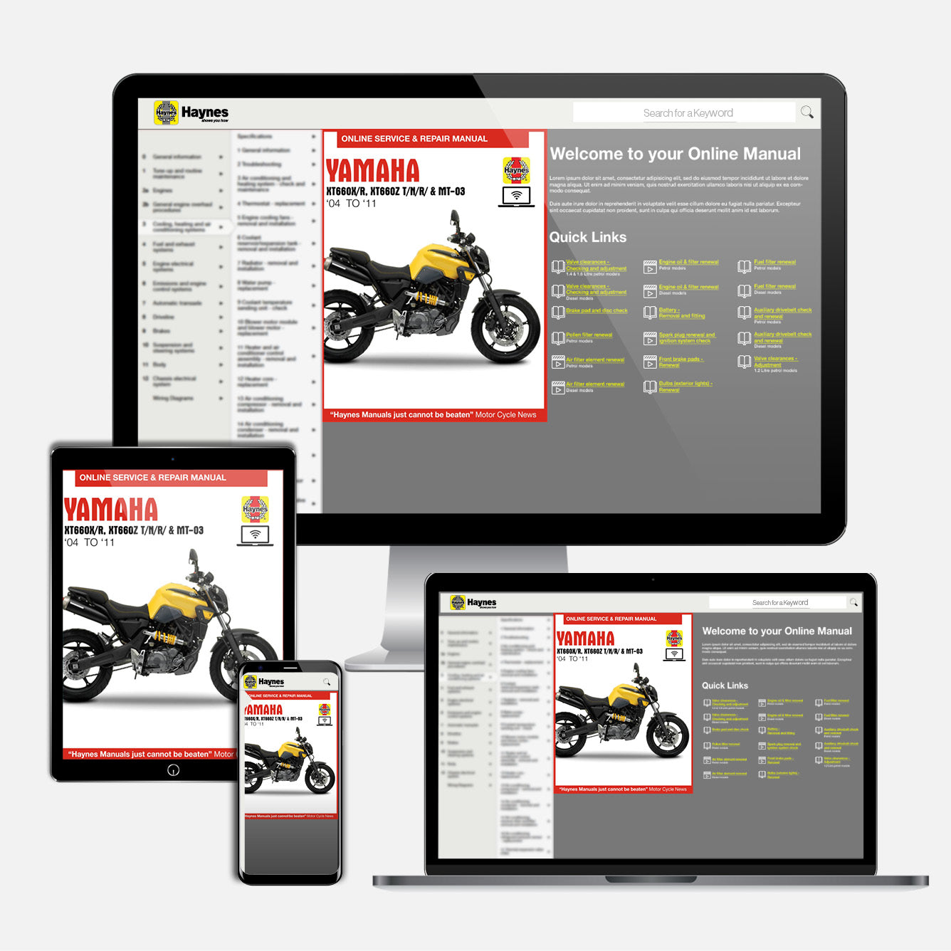 Yamaha XT660 & MT-03 (2004-2011) Haynes Repair Manual